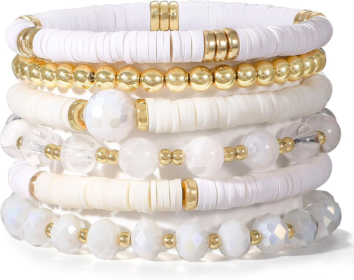 Boho Beaded Stretch Bracelets For Women Stackable Handmade Jewelry