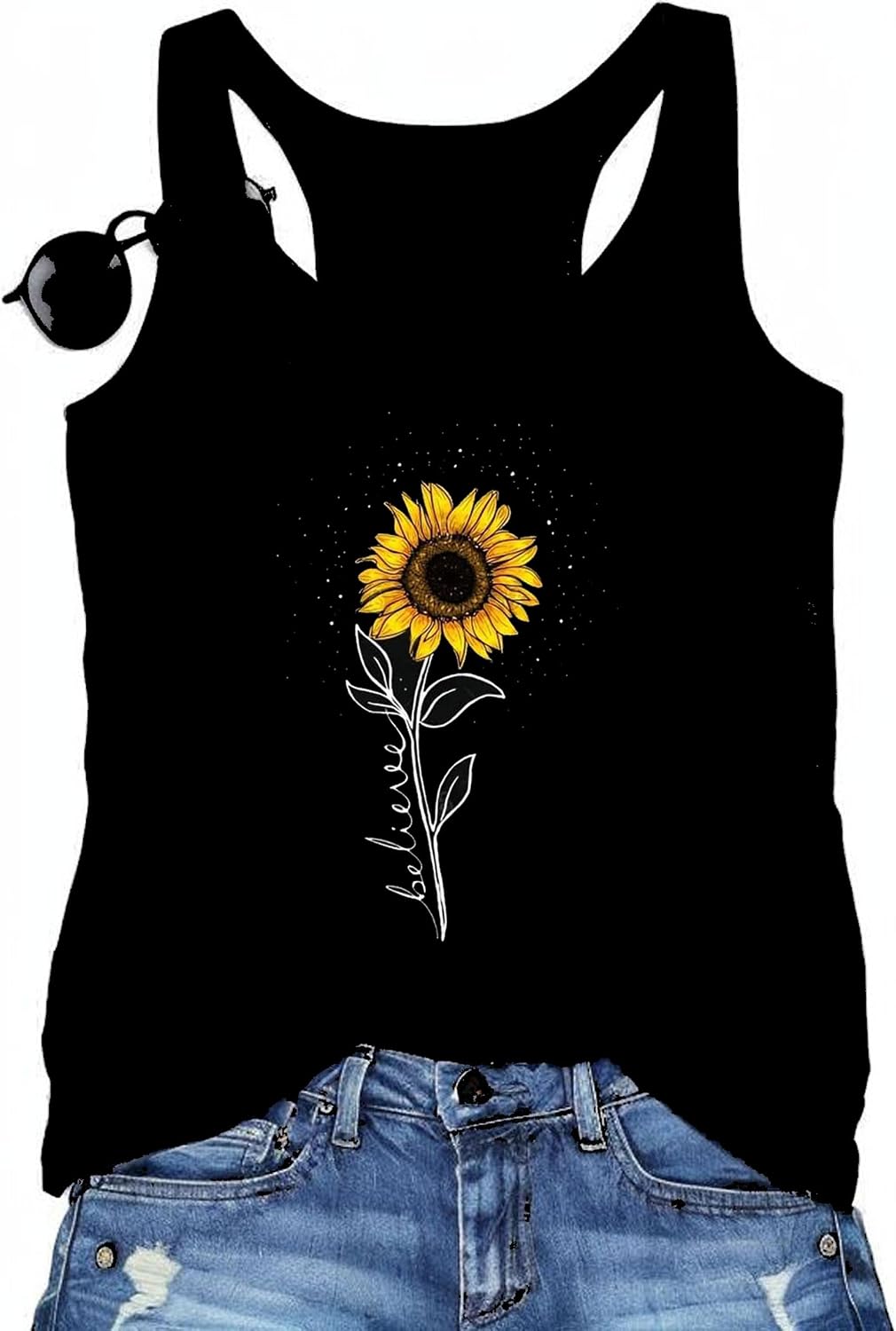 Womens Tank Tops Summer Racerback Graphic Tanks Beach Vacation Tops Loose Running Athletic Sleeveless Shirt Cami