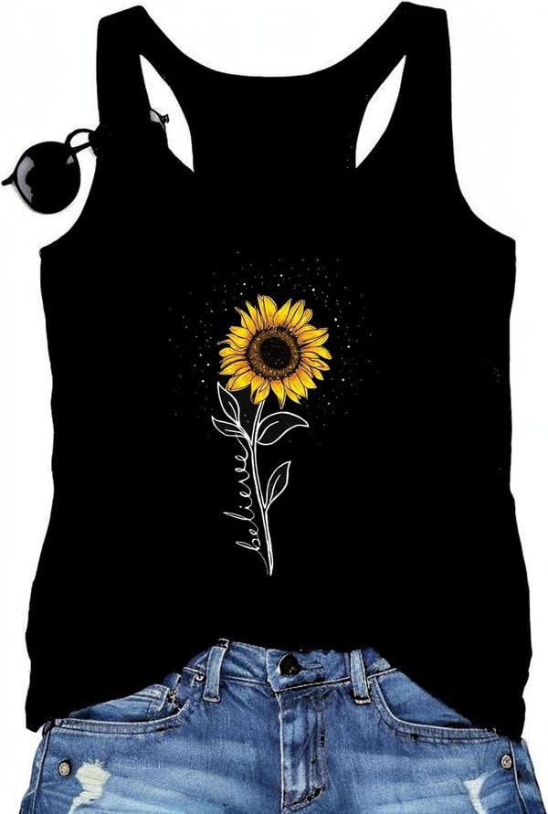Womens Tank Tops Summer Racerback Graphic Tanks Beach Vacation Tops Loose Running Athletic Sleeveless Shirt Cami