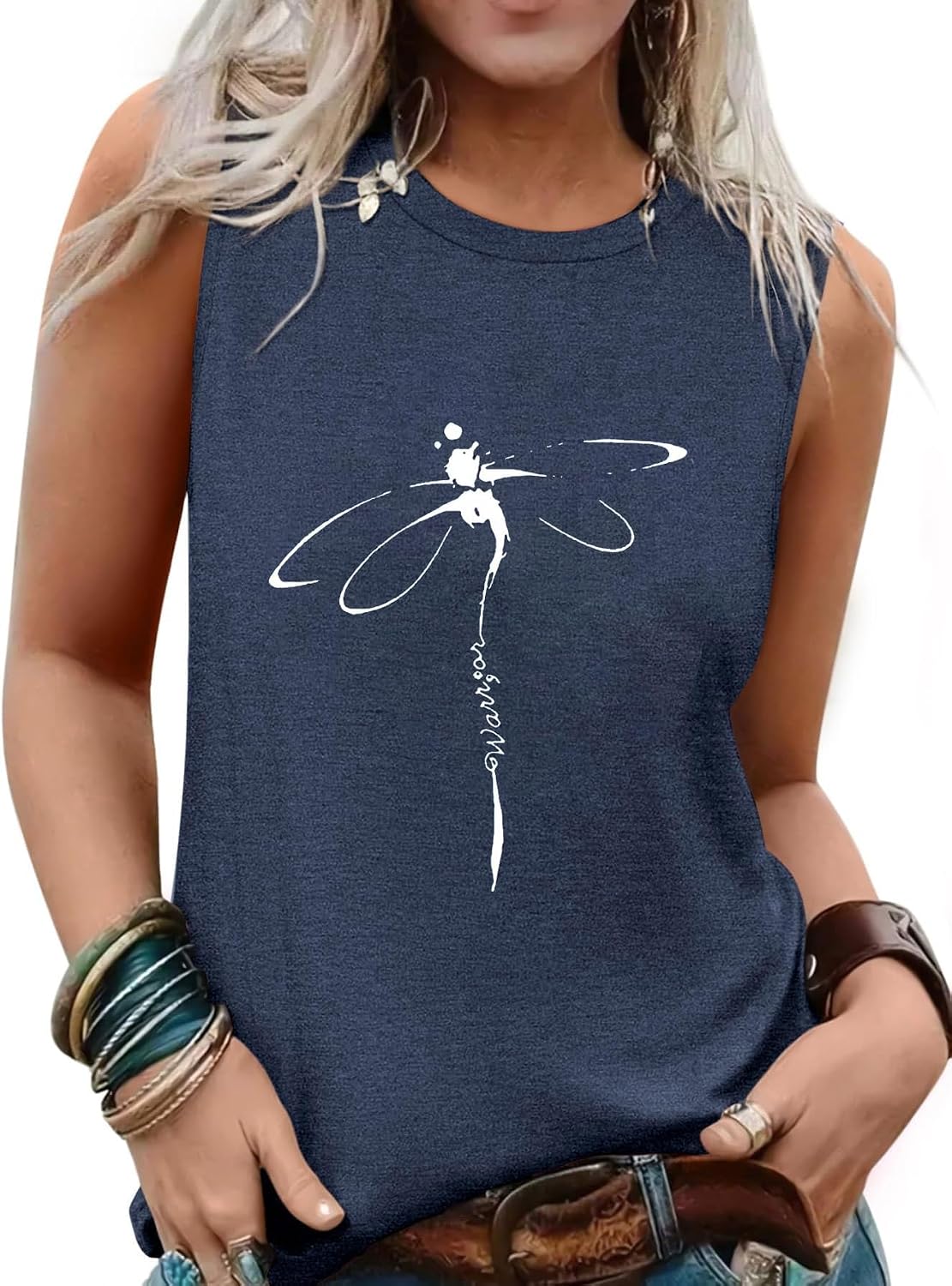 Womens Tank Tops Summer Sleeveless Tank Top Beach Vacation Tops Loose Running Athletic T-Shirt