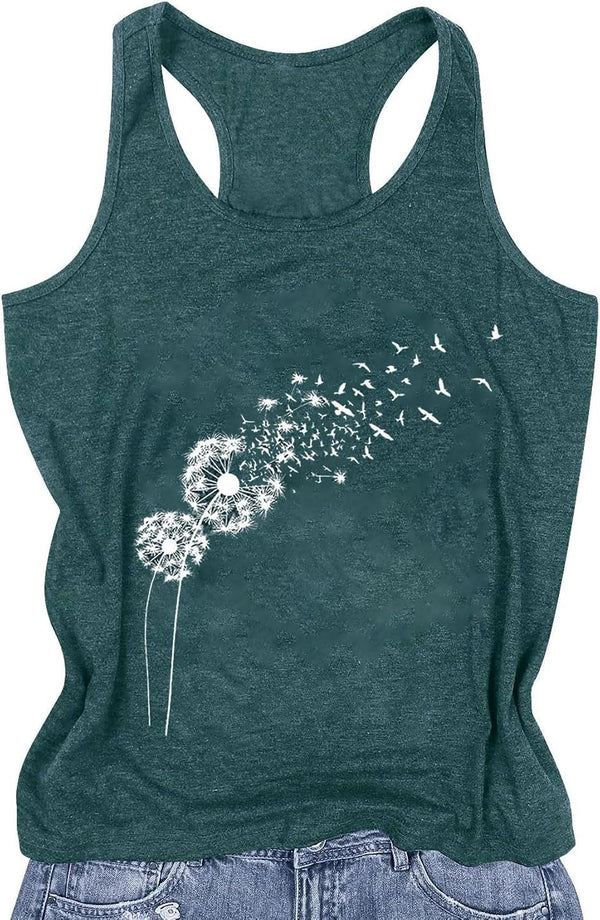 Womens Tank Tops Summer Racerback Graphic Tanks Beach Vacation Tops Loose Running Athletic Sleeveless Shirt Cami