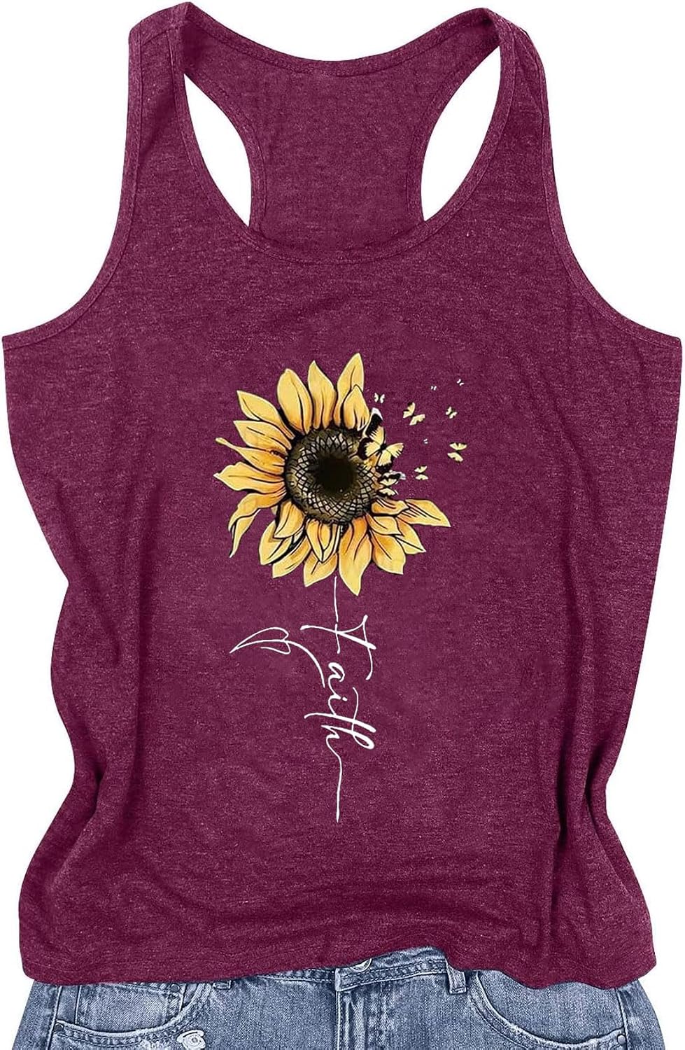 Womens Tank Tops Summer Racerback Graphic Tanks Beach Vacation Tops Loose Running Athletic Sleeveless Shirt Cami