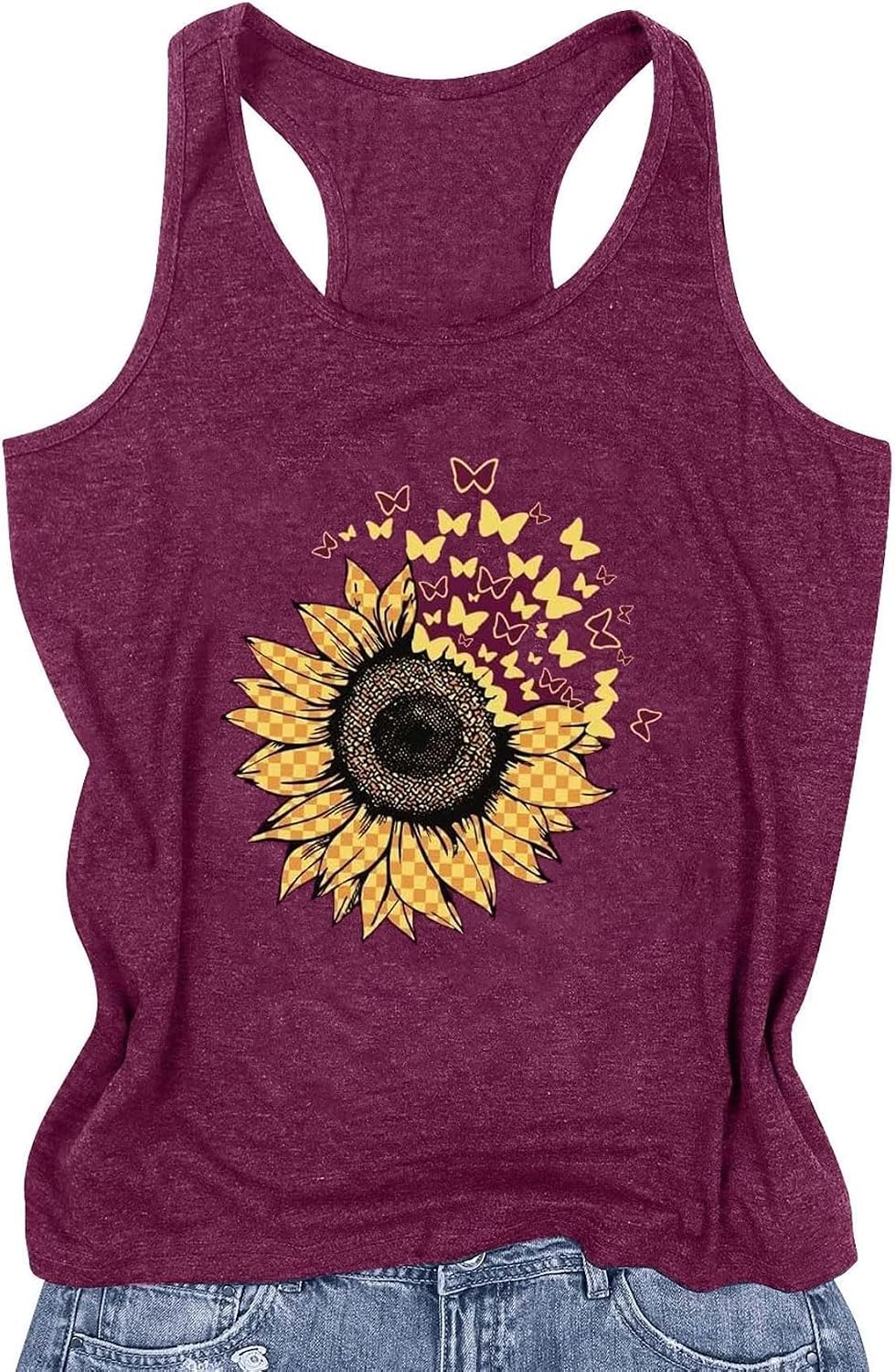 Womens Tank Tops Summer Racerback Graphic Tanks Beach Vacation Tops Loose Running Athletic Sleeveless Shirt Cami
