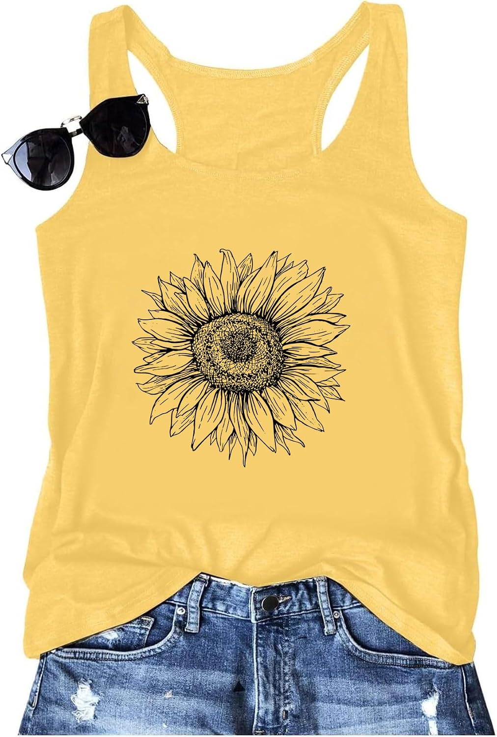 Womens Tank Tops Summer Racerback Graphic Tanks Beach Vacation Tops Loose Running Athletic Sleeveless Shirt Cami