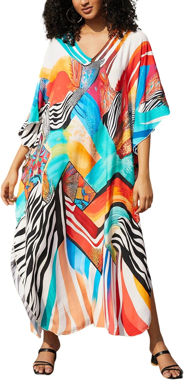 Women's Plus Size Beach Lounge Kaftan Maxi Dress swimsuit coverup for women