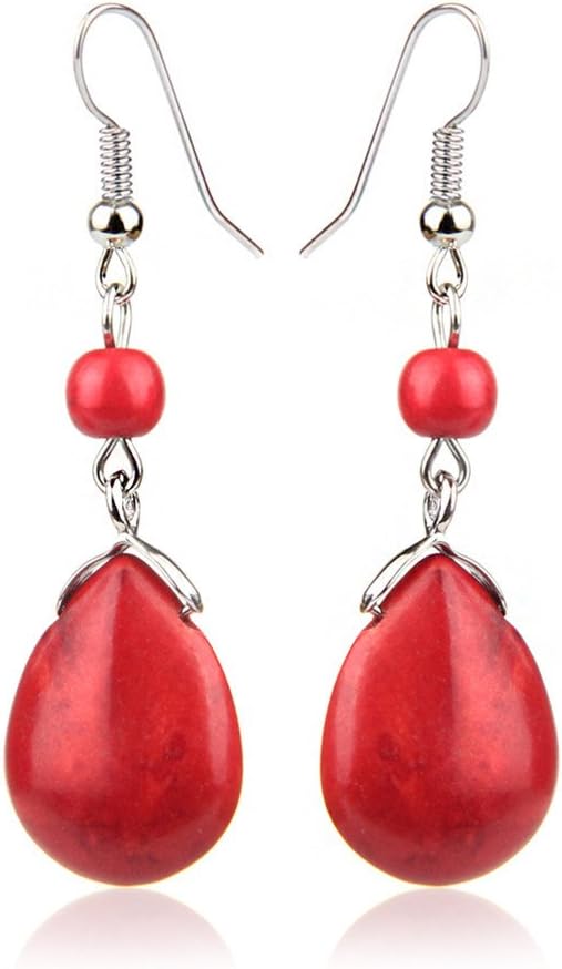 Double Lapis Lazuli Drop Bead Earrings