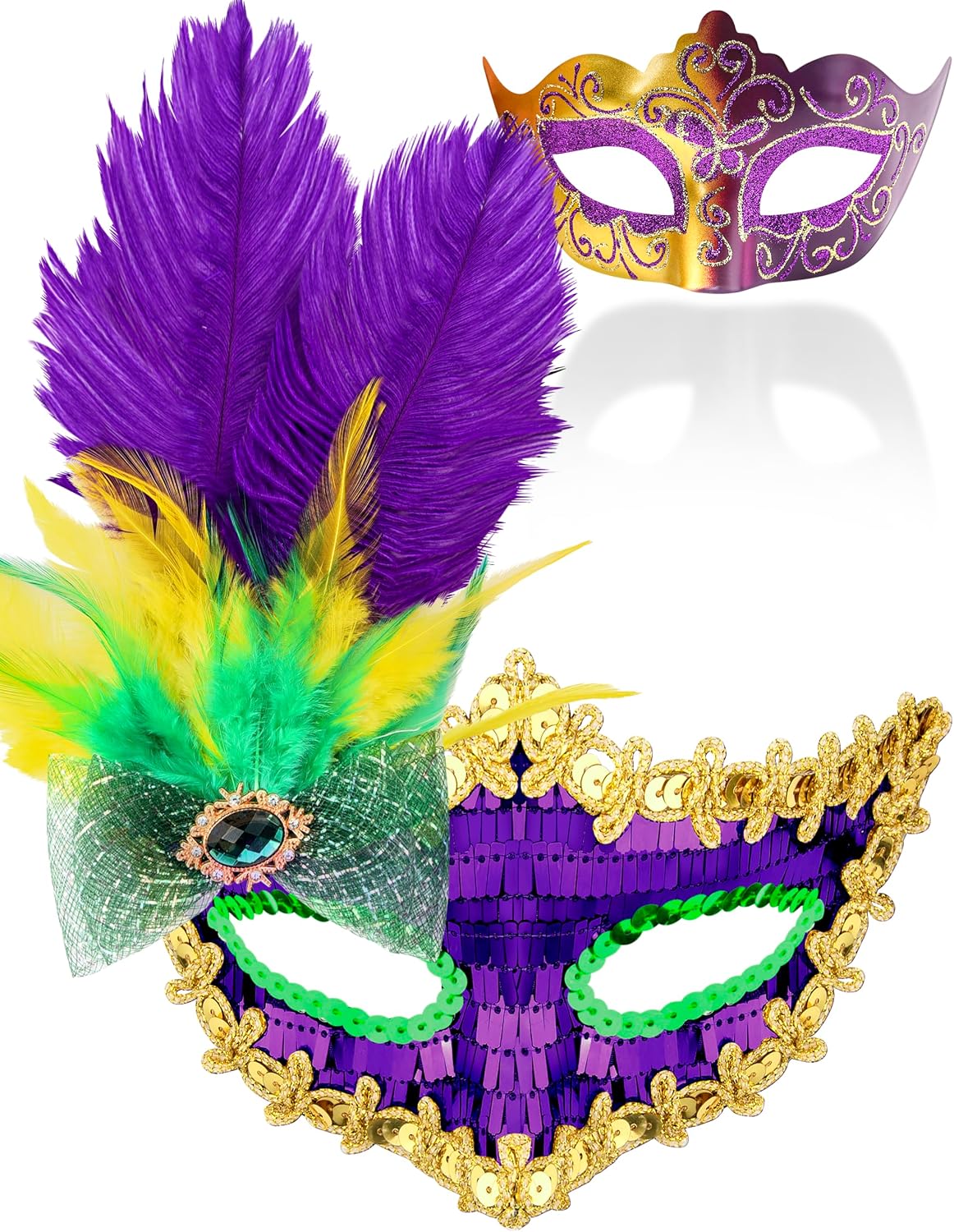 SIQUK Couple Masquerade Masks Set Venetian Party Mask Costume Mask