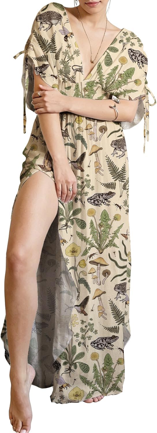 Women's Whimsical Mushroom Casual Summer Dresses for Beach Vacation