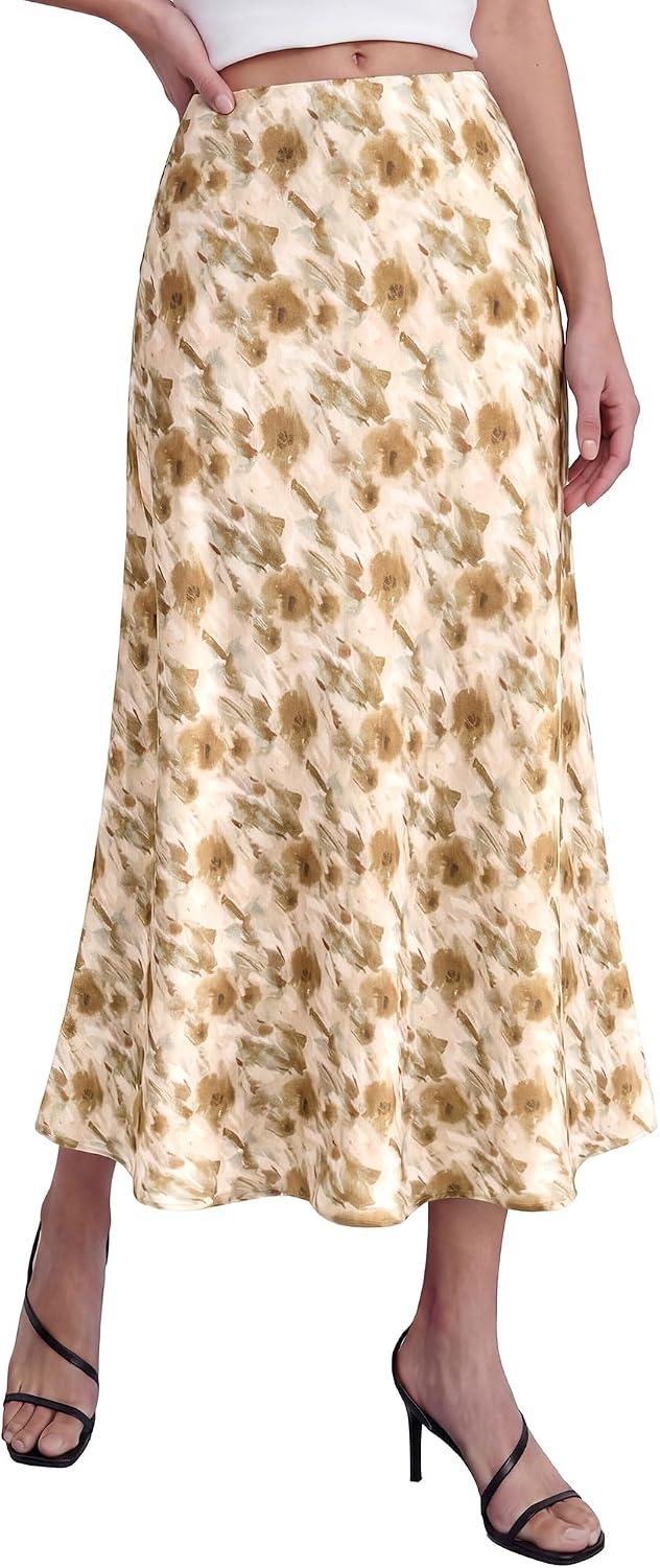 BTFBM Satin Skirts for Women Trendy 2026 Summer Fall