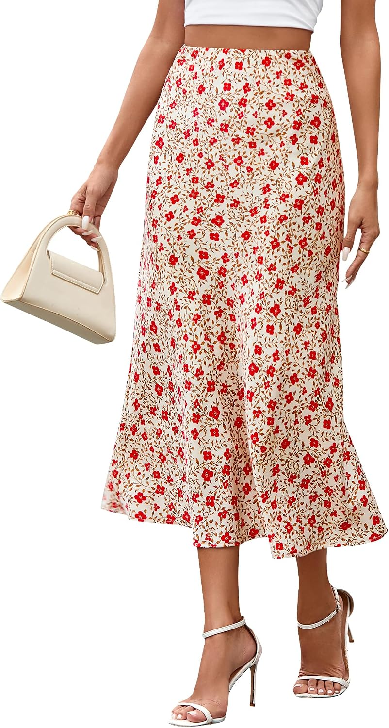 BTFBM Satin Skirts for Women Trendy 2026 Summer Fall