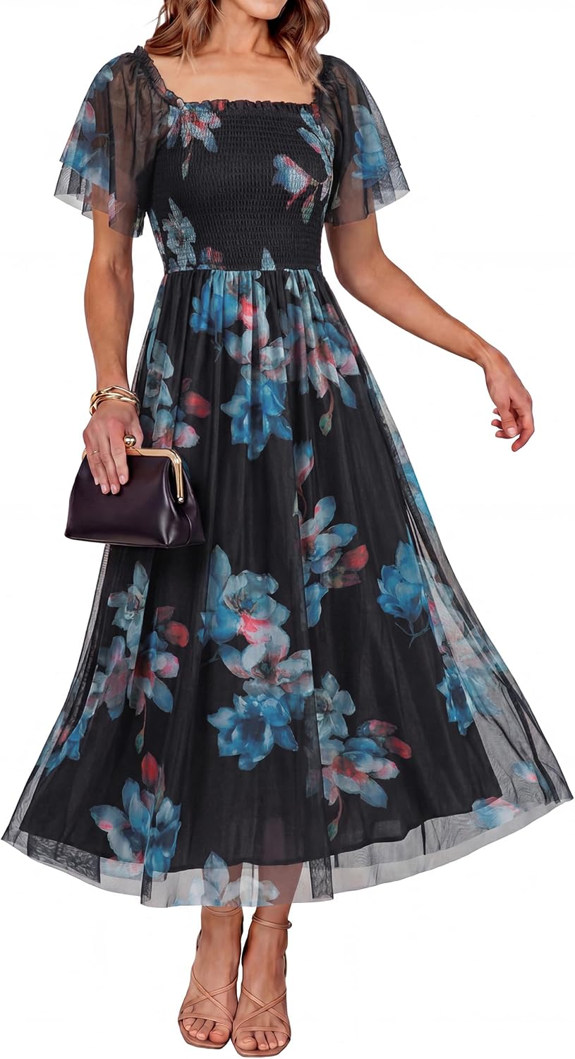 Simplee Womens Floral Maxi Dresses 2026 Summer Boho Wedding Guest Dress
