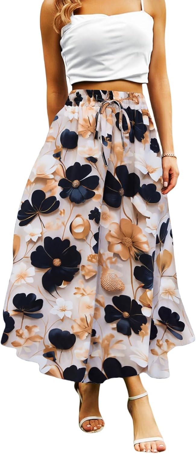 Maxi Skirts for Women with Pockets Long Midi Length