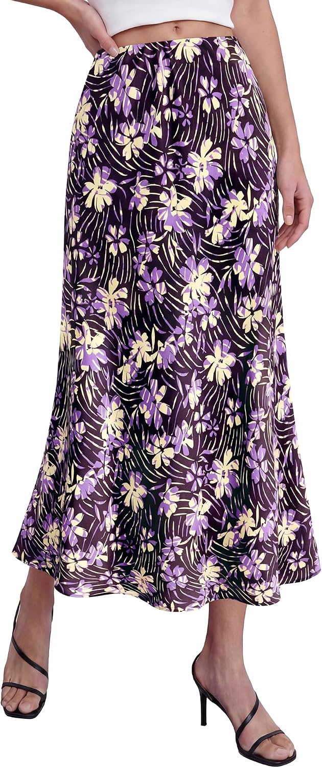 BTFBM Satin Skirts for Women Trendy 2026 Summer Fall