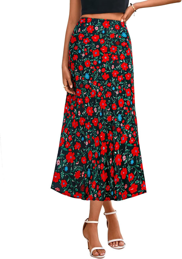 BTFBM Satin Skirts for Women Trendy 2026 Summer Fall