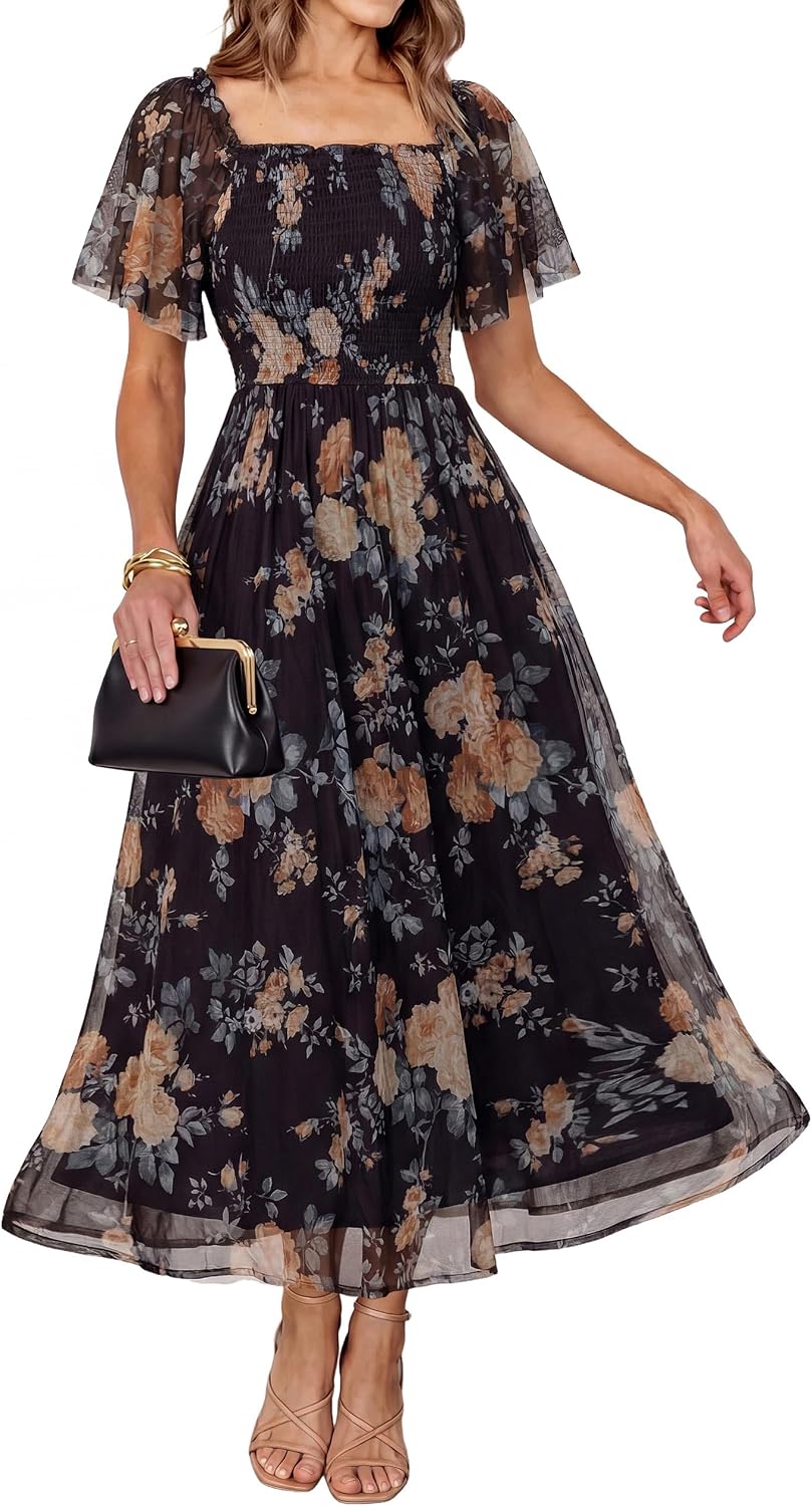 Simplee Womens Floral Maxi Dresses 2026 Summer Boho Wedding Guest Dress