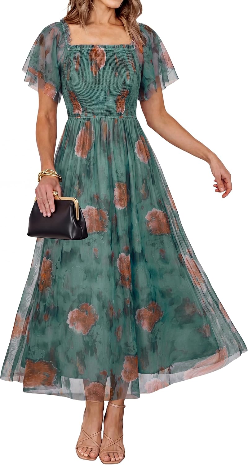 Simplee Womens Floral Maxi Dresses 2026 Summer Boho Wedding Guest Dress