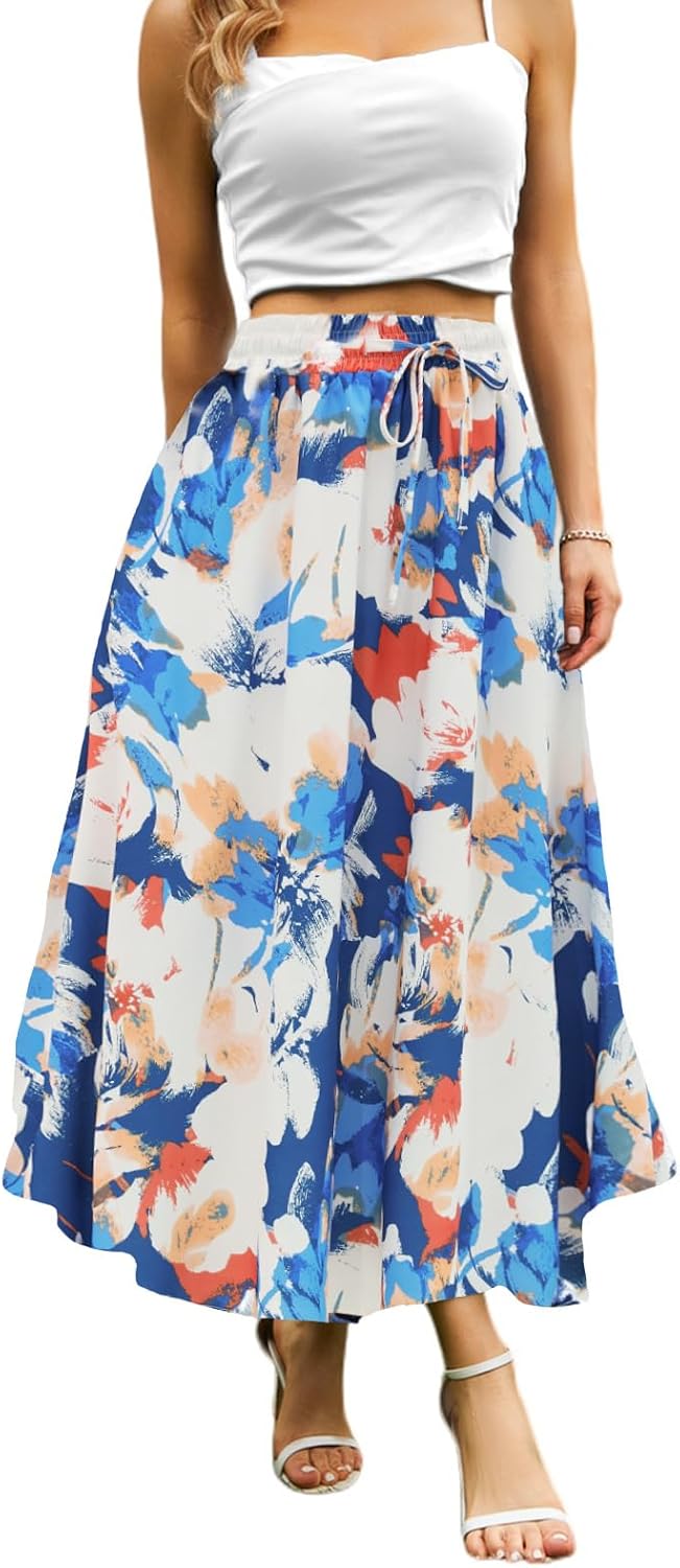 Maxi Skirts for Women with Pockets Long Midi Length
