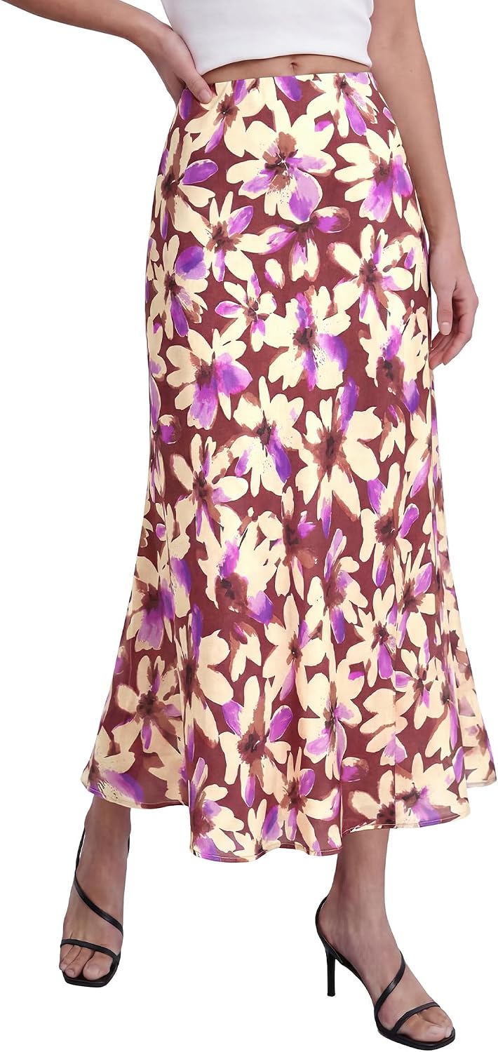BTFBM Satin Skirts for Women Trendy 2026 Summer Fall