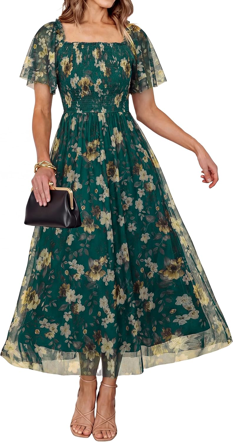 Simplee Womens Floral Maxi Dresses 2026 Summer Boho Wedding Guest Dress
