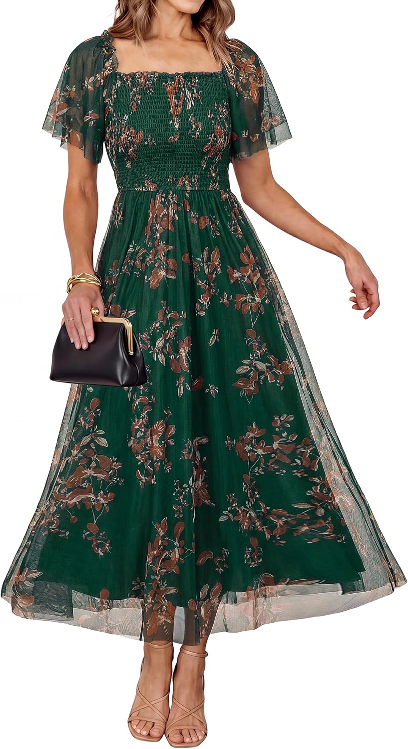 Simplee Womens Floral Maxi Dresses 2026 Summer Boho Wedding Guest Dress