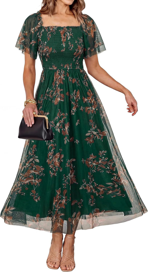 Simplee Womens Floral Maxi Dresses 2026 Summer Boho Wedding Guest Dress