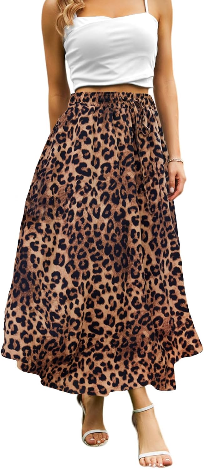 Maxi Skirts for Women with Pockets Long Midi Length