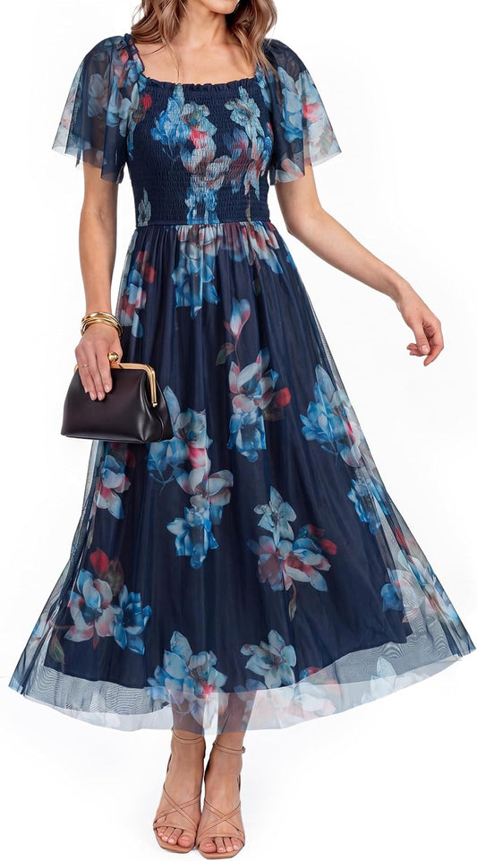 Simplee Womens Floral Maxi Dresses 2026 Summer Boho Wedding Guest Dress