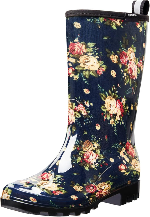 Rain Boots Waterproof Mid Calf Boots For