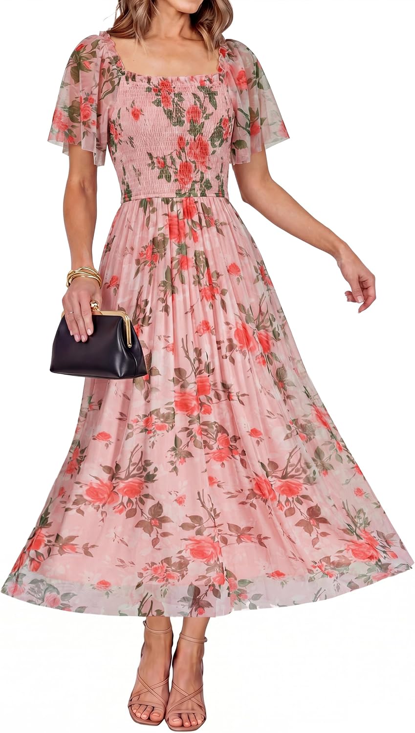 Simplee Womens Floral Maxi Dresses 2026 Summer Boho Wedding Guest Dress