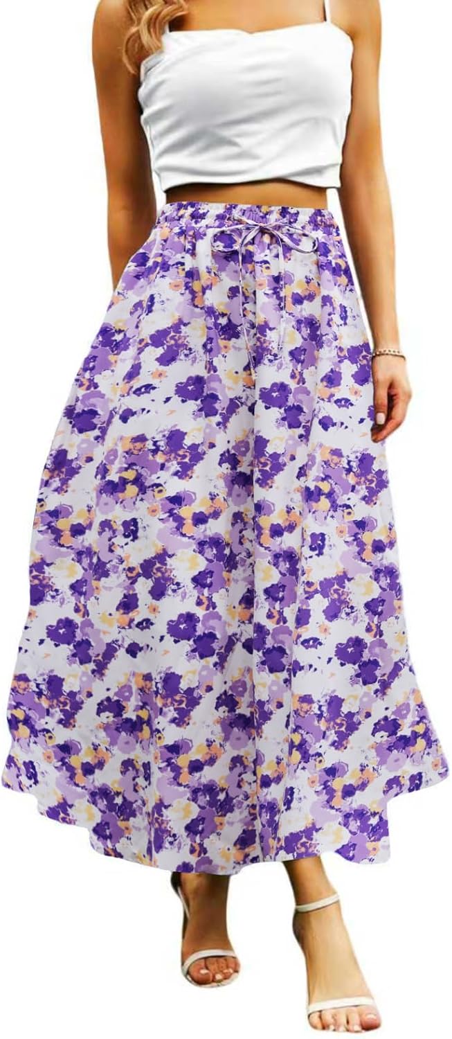 Maxi Skirts for Women with Pockets Long Midi Length