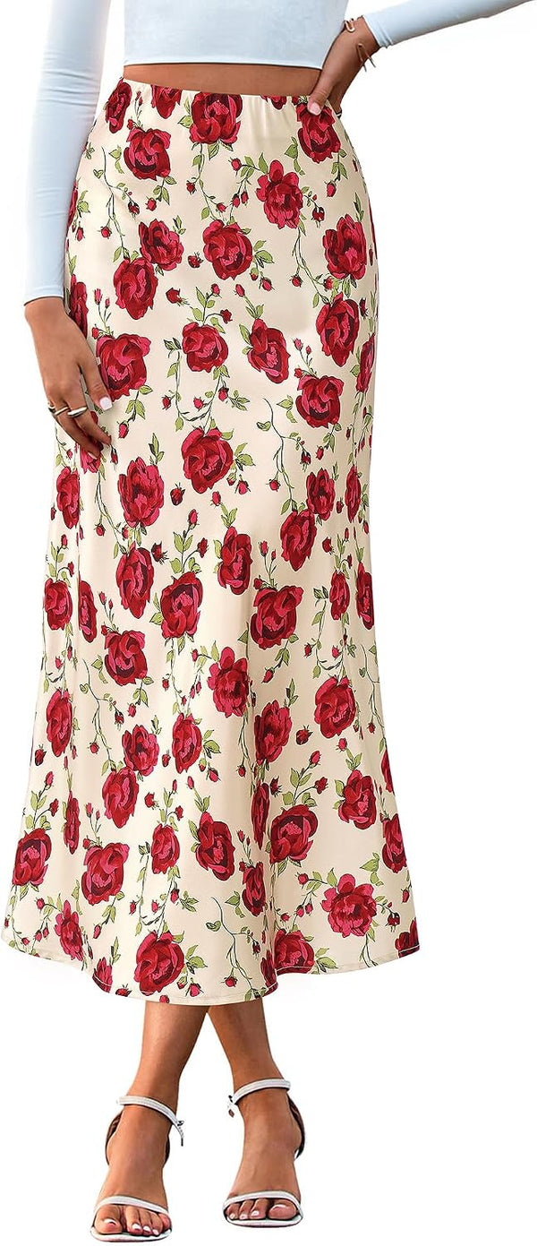 BTFBM Satin Skirts for Women Trendy 2026 Summer Fall