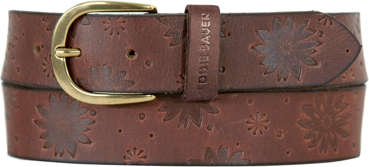 Eddie Bauer Women's Casual Leather Belts With Durable Metal Buckle