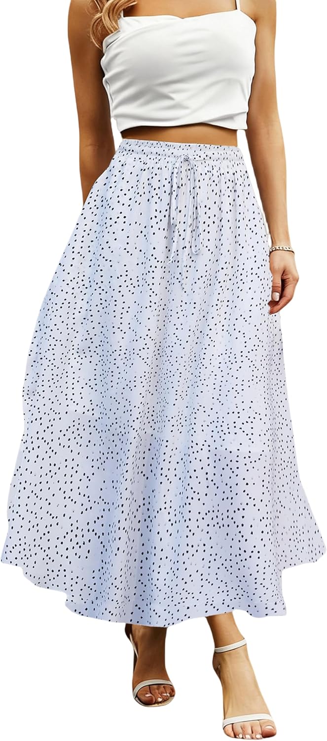 Maxi Skirts for Women with Pockets Long Midi Length