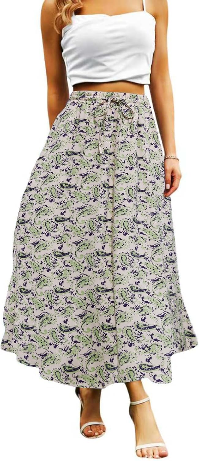 Maxi Skirts for Women with Pockets Long Midi Length