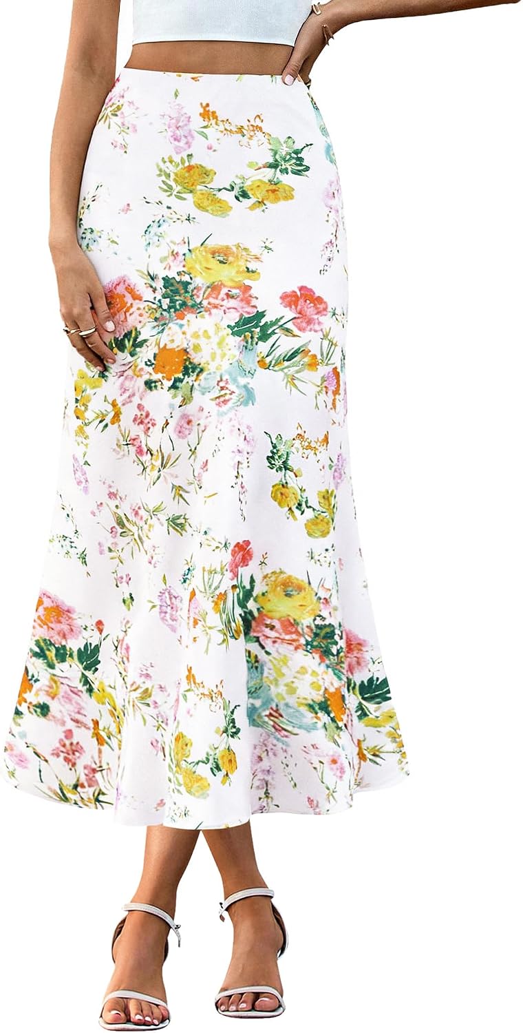 BTFBM Satin Skirts for Women Trendy 2026 Summer Fall