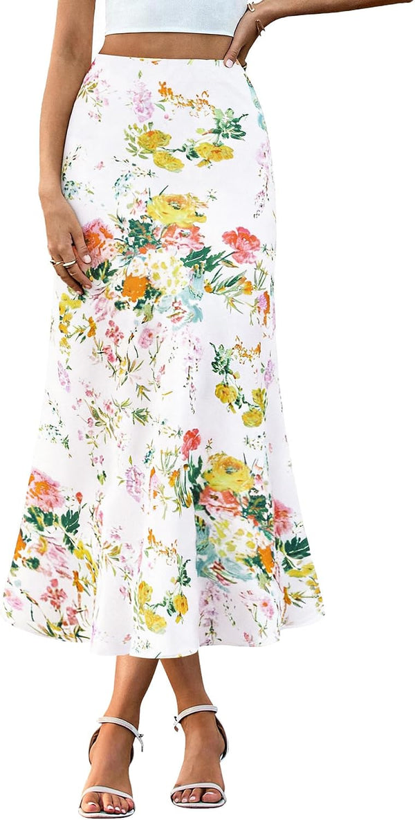 BTFBM Satin Skirts for Women Trendy 2026 Summer Fall