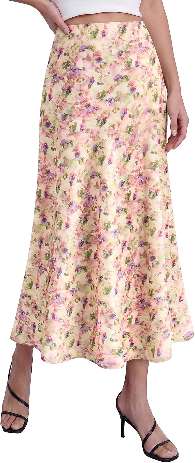 BTFBM Satin Skirts for Women Trendy 2026 Summer Fall