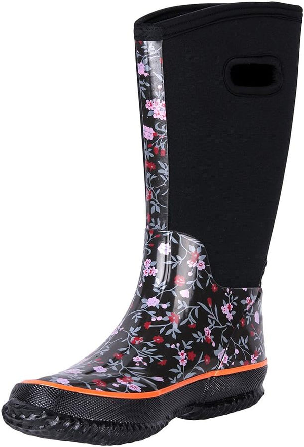 Mid-calf Rain Boots - Waterproof Insulated 5.5mm Neoprene Mud Boots
