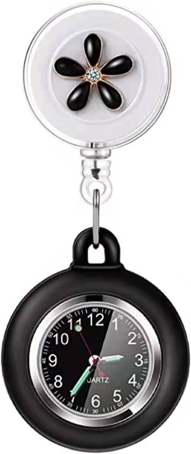 3X Retractable Nurse Watch for Nurses Doctors, Clip-on Hanging Lapel N
