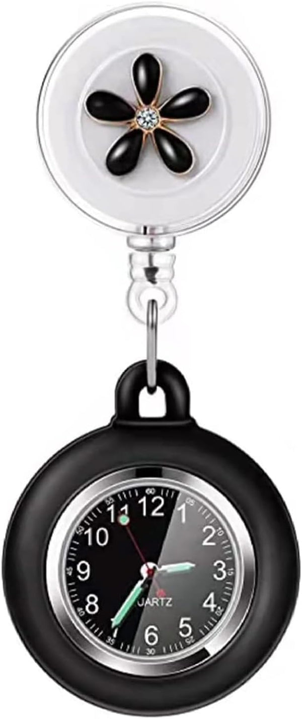 3X Retractable Nurse Watch for Nurses Doctors, Clip-on Hanging Lapel N