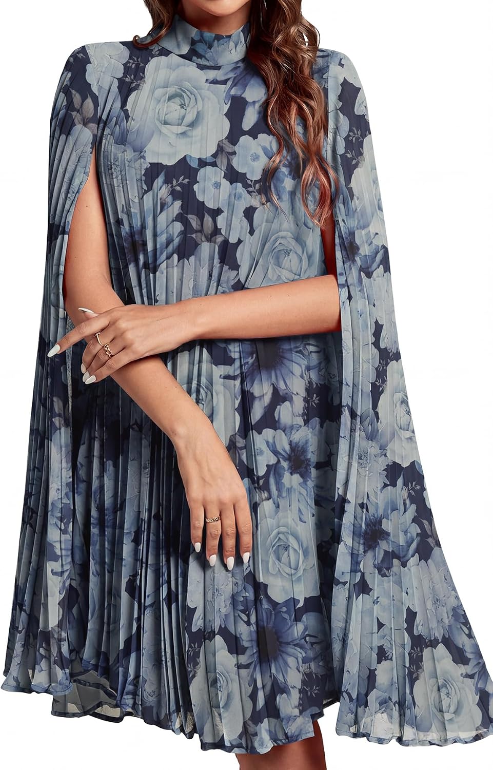 Women's Cloak Sleeve Party Midi Dress