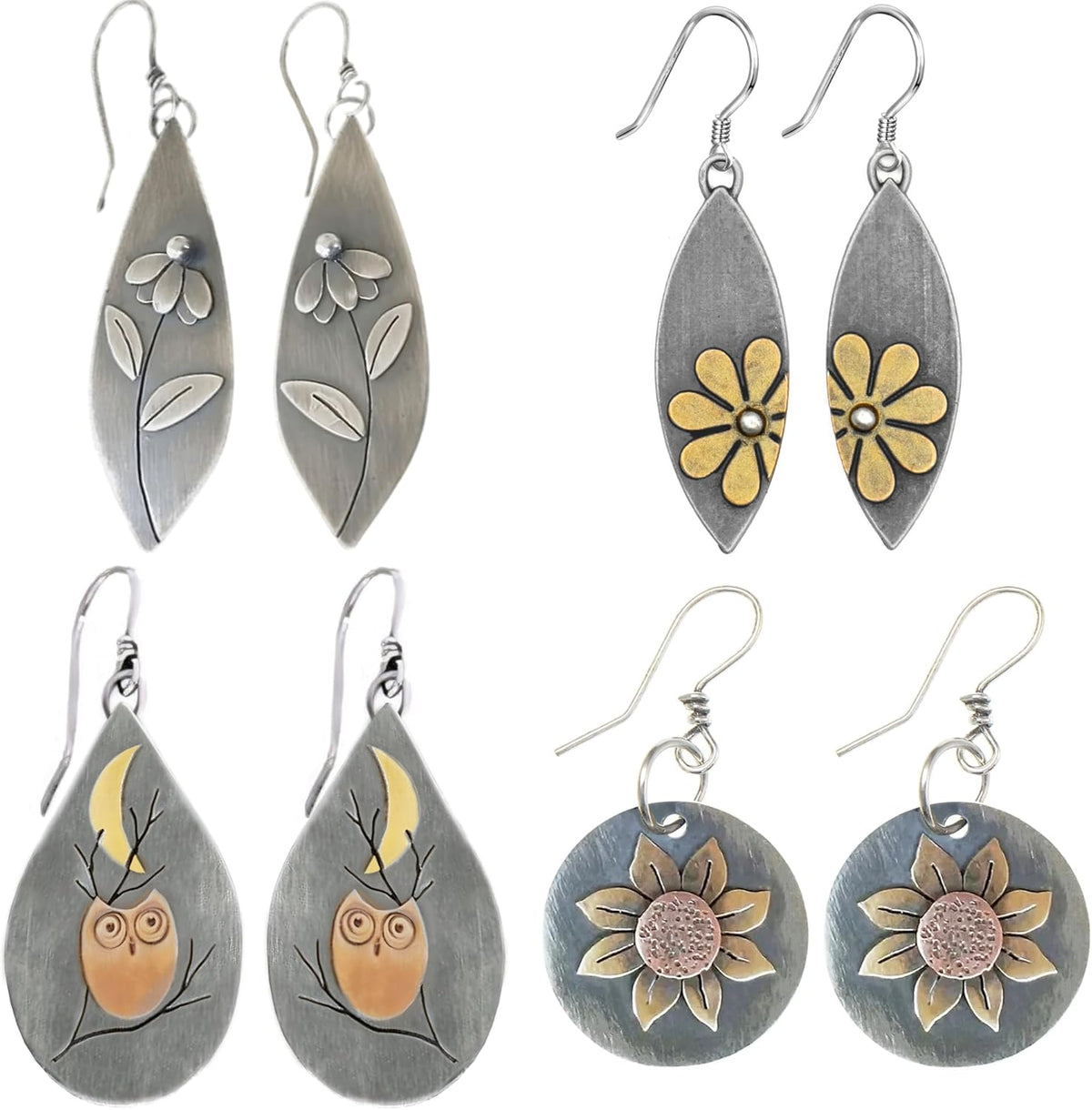 Antiqued Spiral Hollow-Out Boho Hoop Earrings