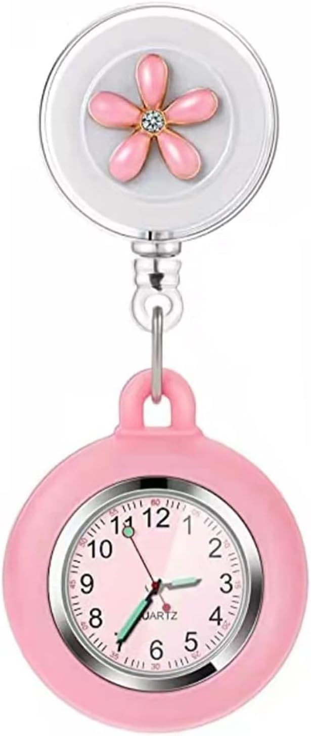3X Retractable Nurse Watch for Nurses Doctors, Clip-on Hanging Lapel N