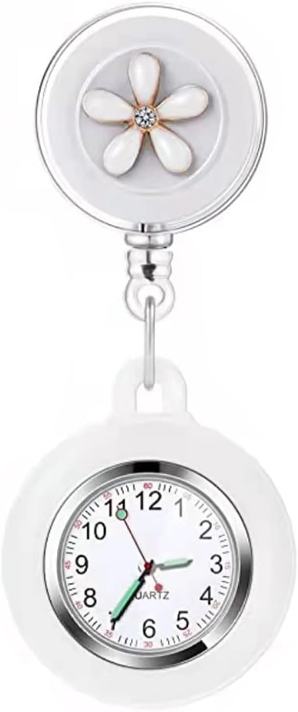 3X Retractable Nurse Watch for Nurses Doctors, Clip-on Hanging Lapel N