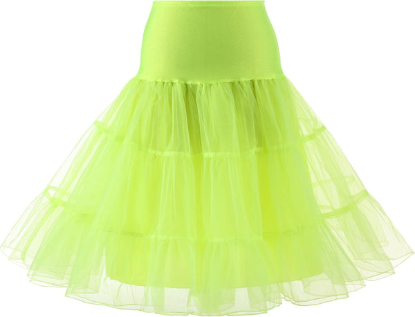 WOWBRIDAL Women's Vintage 50s Rockabilly Petticoat 25.59" Length Tutu Underskirt