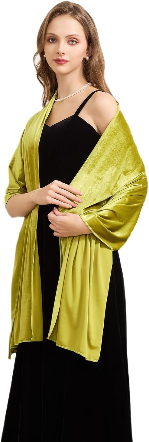 BRYCTSISEN Women Velvet Shawl and Wrap Scarf for Wedding Evening Bridesmaid