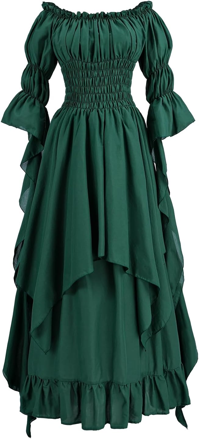 Renaissance Dress Women Medieval Costume Victorian Dresses Peasant Gothic Fairy Witch Wedding Under Dress