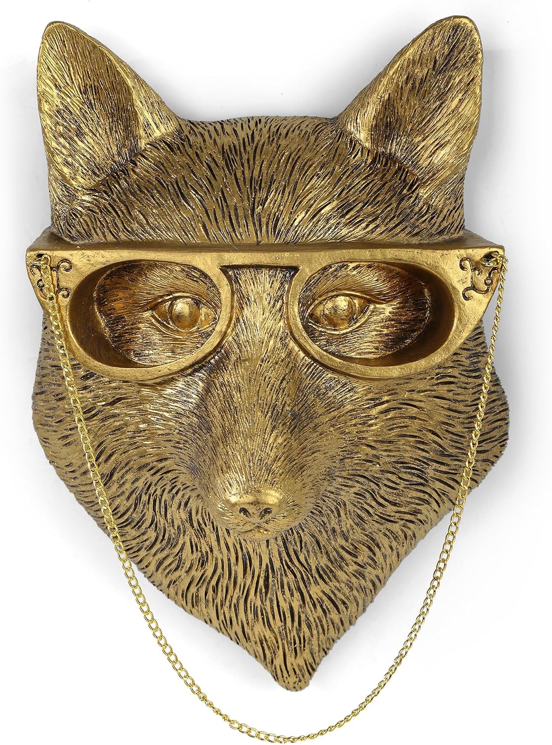 Gold Rabbit Animal Head Wall Sculpture