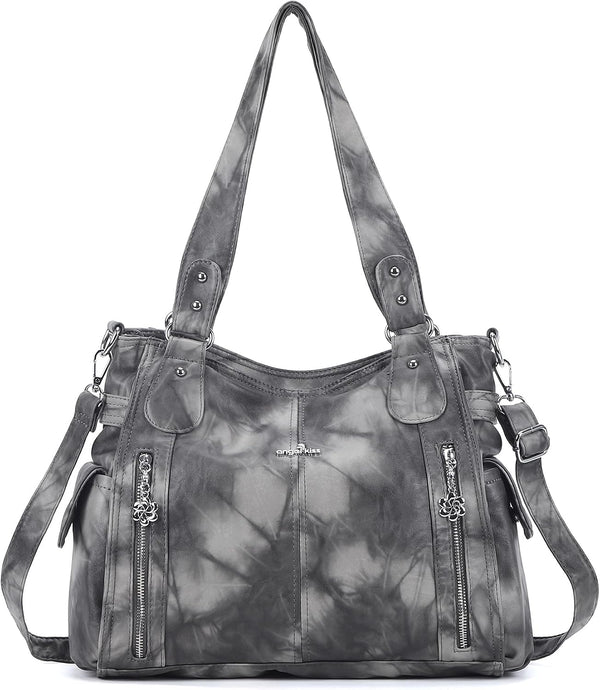 Top-Handle PU Hobo Tote — Roomy Casual Shoulder Satchel