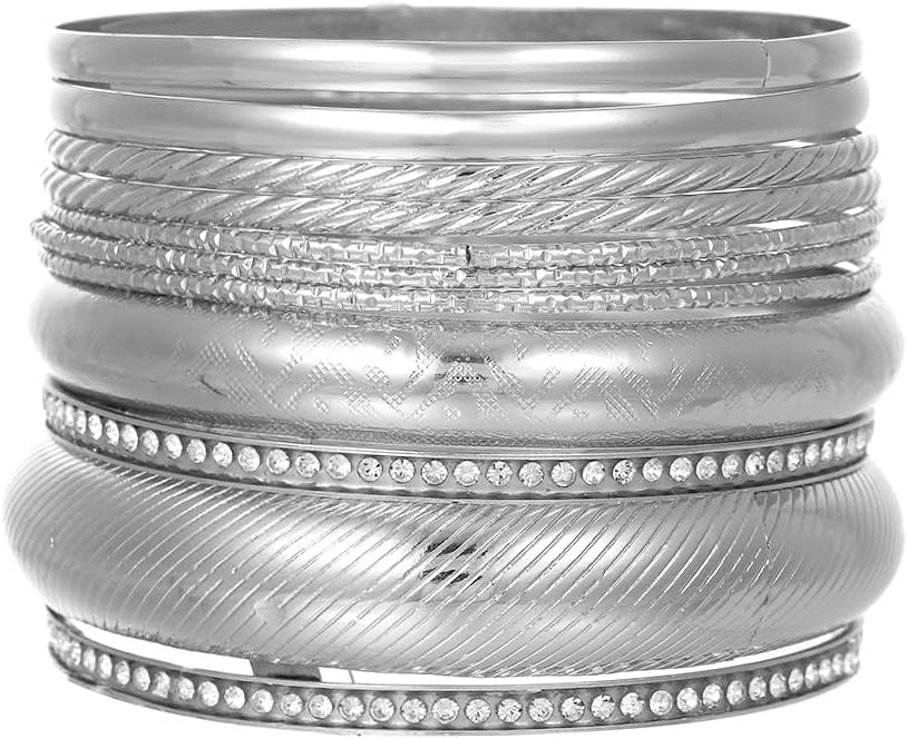 16Pcs Gold Bangle Bracelets for Women - Multi Layer Stackable Textured Bracelets Boho Jewelrys Set.